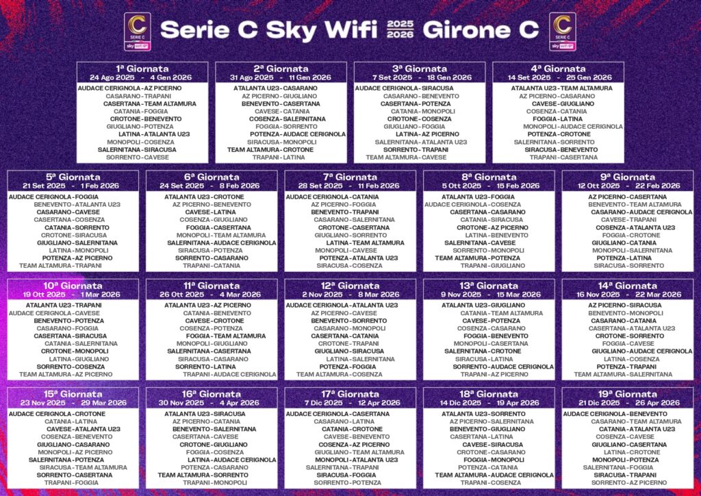 Calendario girone C