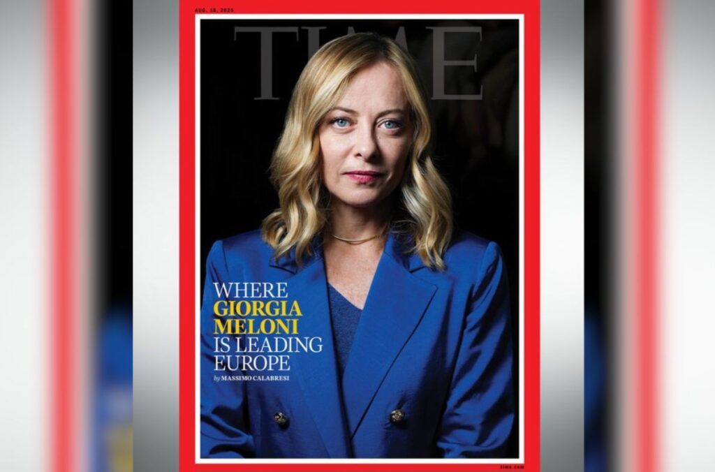 Giorgia Meloni copertina Time