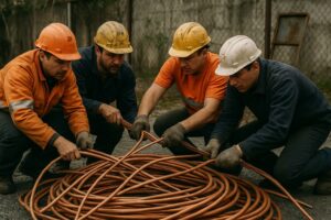 Operai rubano rame
