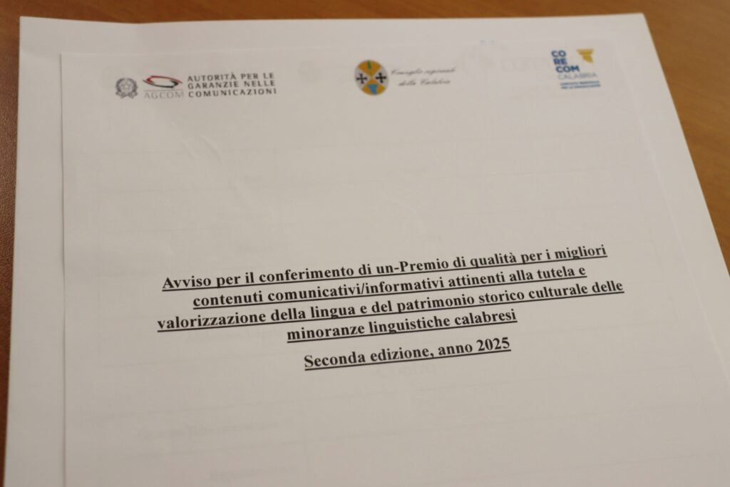 Premio qualità tutela e valorizzazione minoranze linguistiche Co.Re.Com Calabria