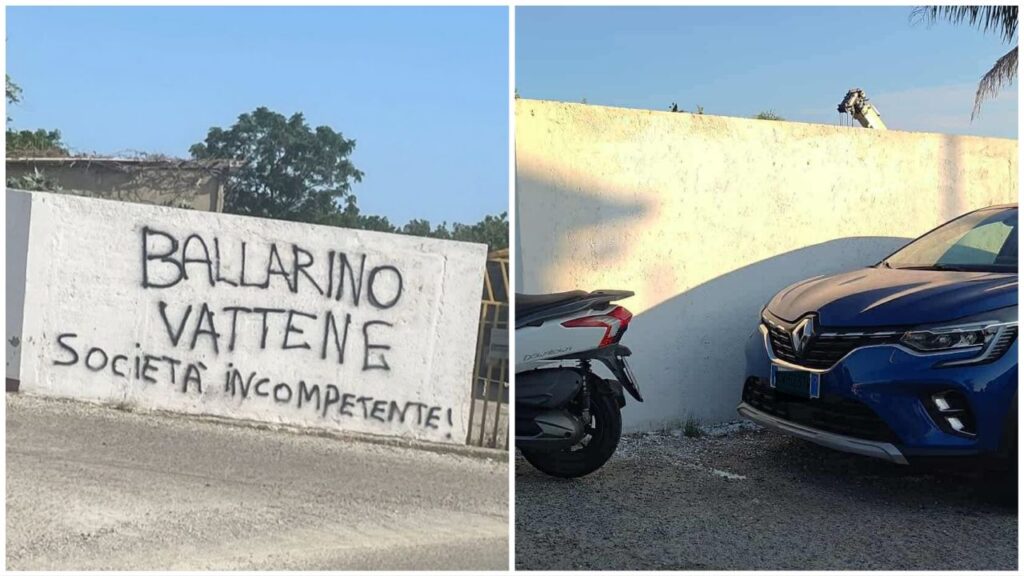 Scritta Ballarino vattene