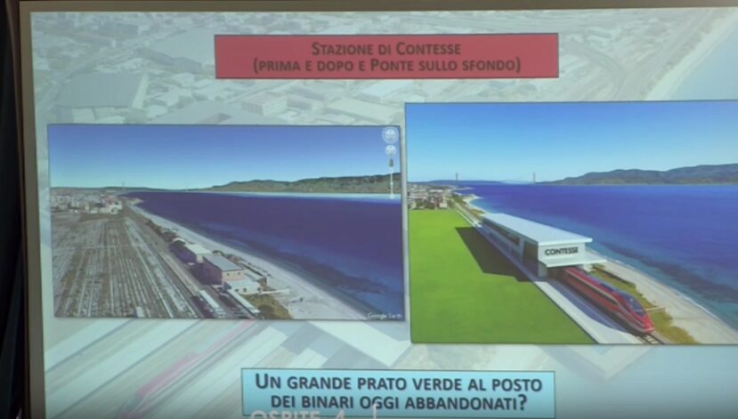 Slide presentazione collegamenti ferroviari e tavole commissione ponte