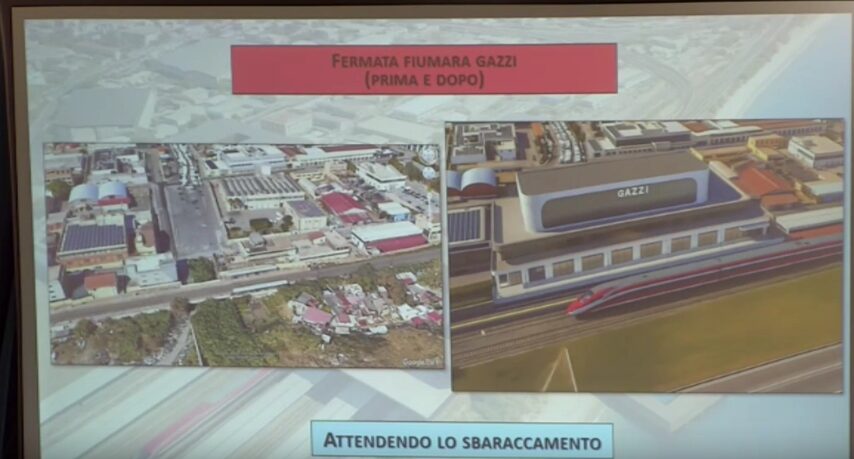 Slide presentazione collegamenti ferroviari e tavole commissione ponte