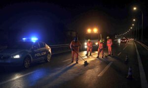 Sversamento di olio su carreggiata Anas e polizia