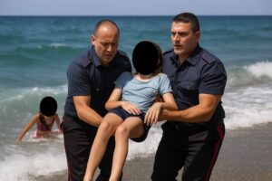 bambine salvate dalla corrente