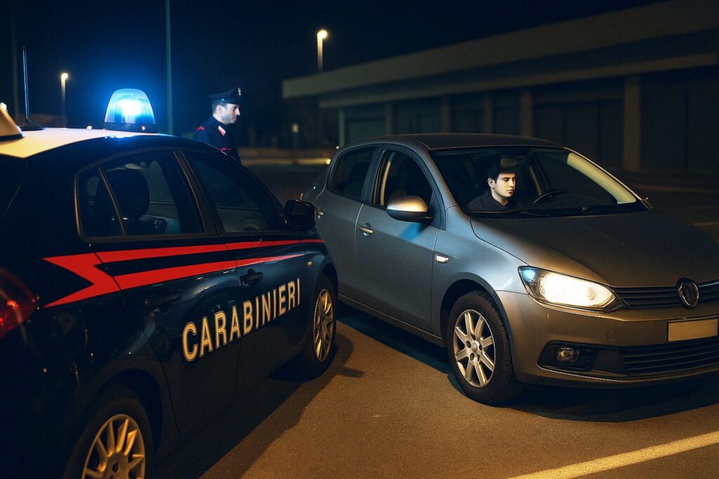 carabinieri notano auto ferma