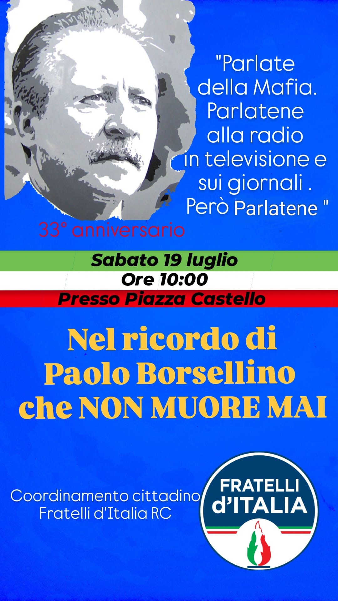 paolo borsellino omaggio Fdi