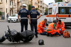 polizia municipale ambulanza incidente moto