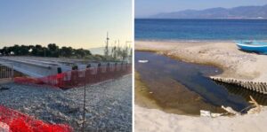 ponte calopinace e fogna in spiaggia