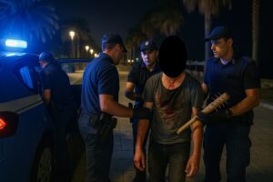rissa polizia mazza chiodata