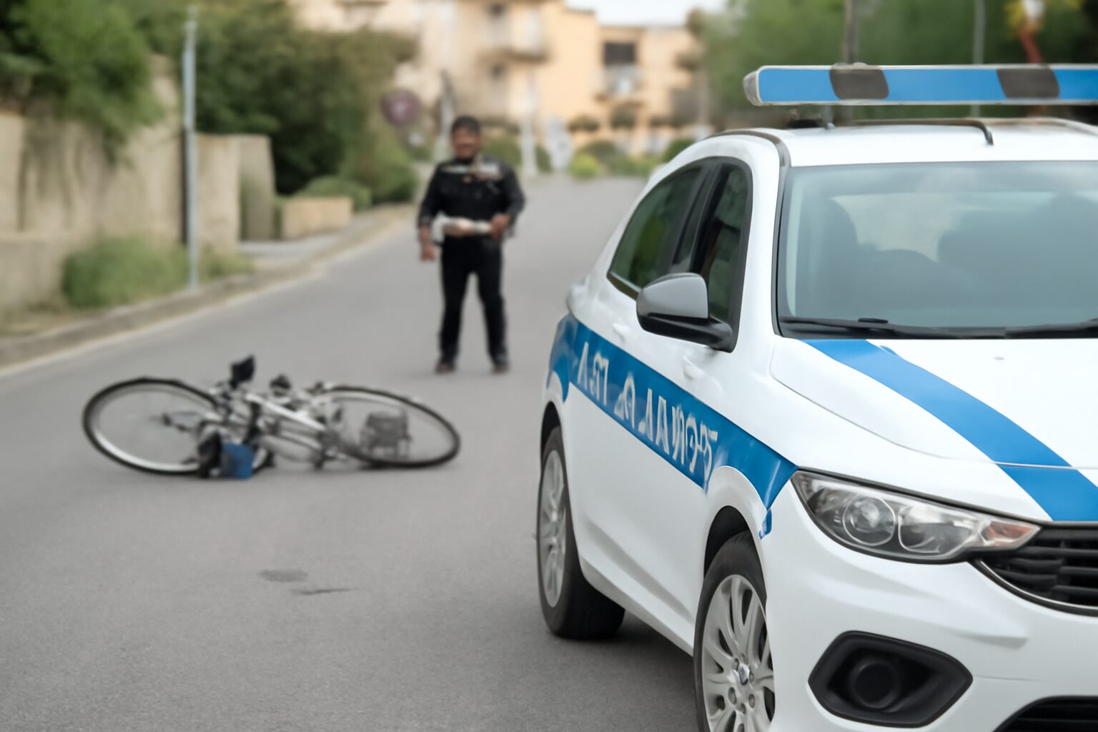 Incidente bici polizia municipale