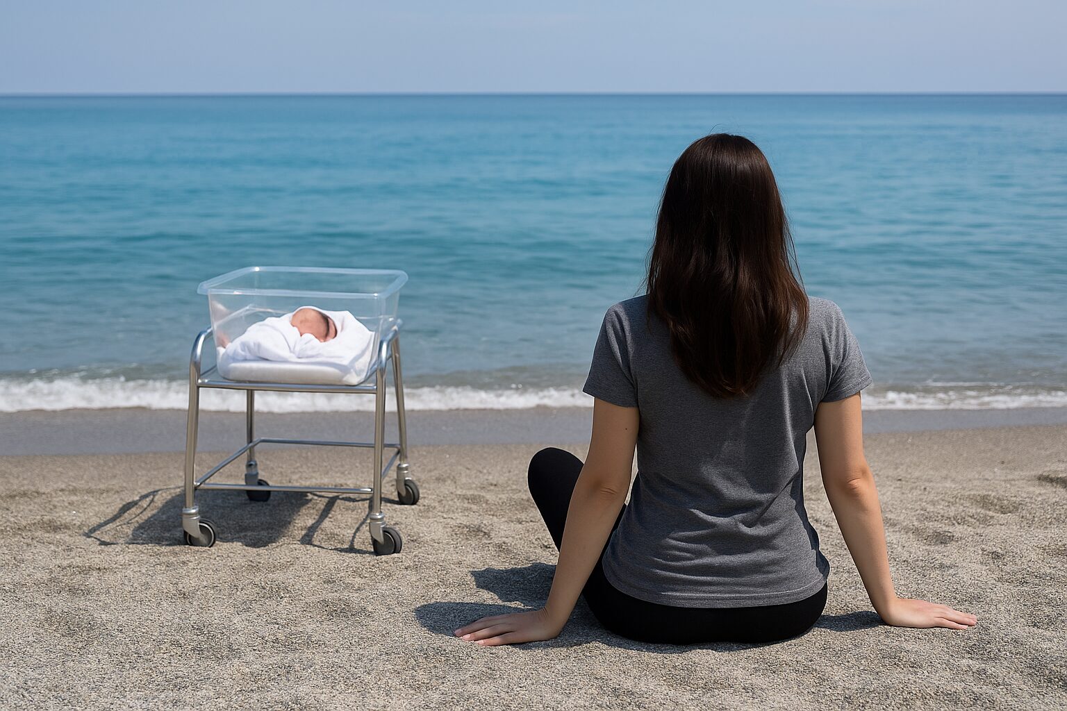 Donna partorisce in spiaggia