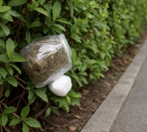 Droga nascosta tra le siepi