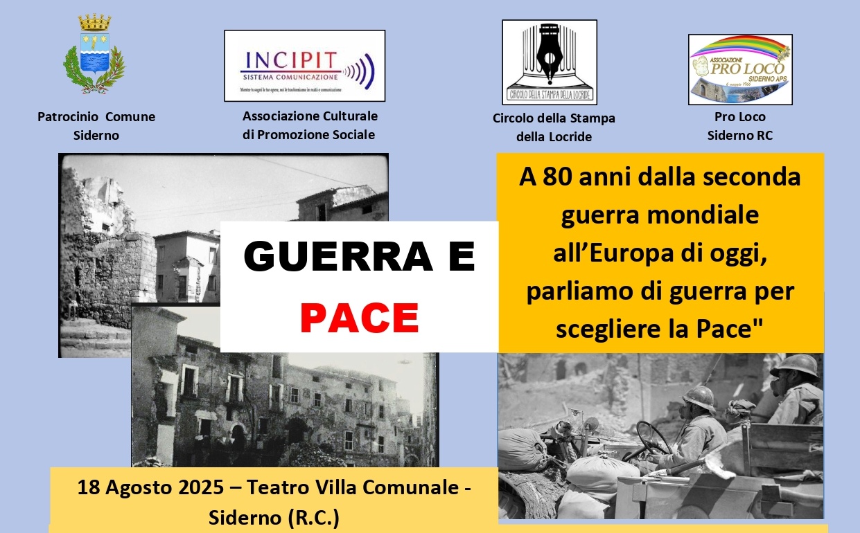 Guerra e pace evento siderno