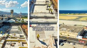 Lavori aeroporto di Reggio Calabria dall'alto