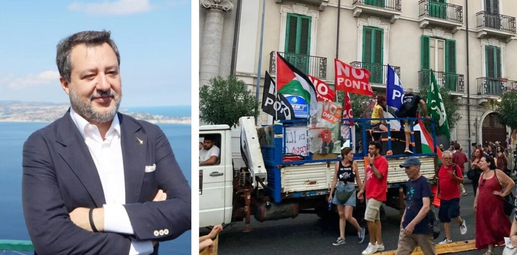 Salvini e manifestazione Ponte sullo Stretto