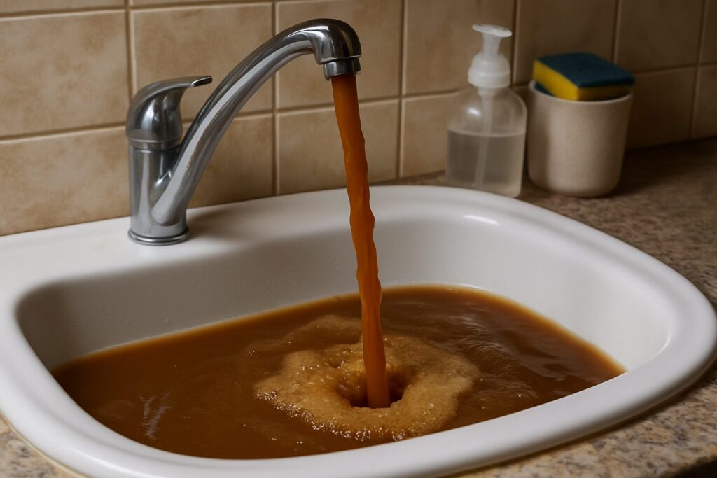 acqua fango dai rubinetti