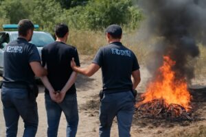 arresto polizia per incendio