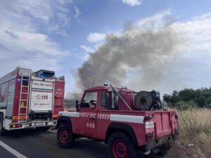 incendio laghetti saline