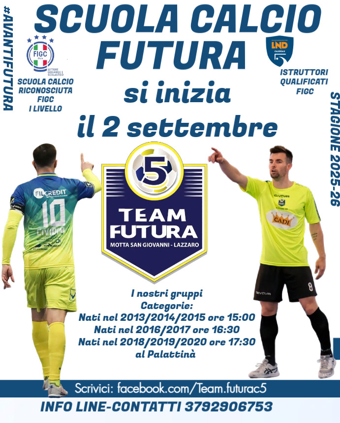 locandina scuola calcio futura