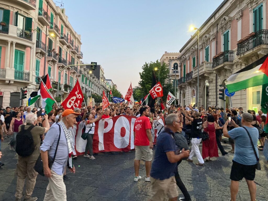 manifestazione no ponte sullo stretto messina 9 agosto 2025