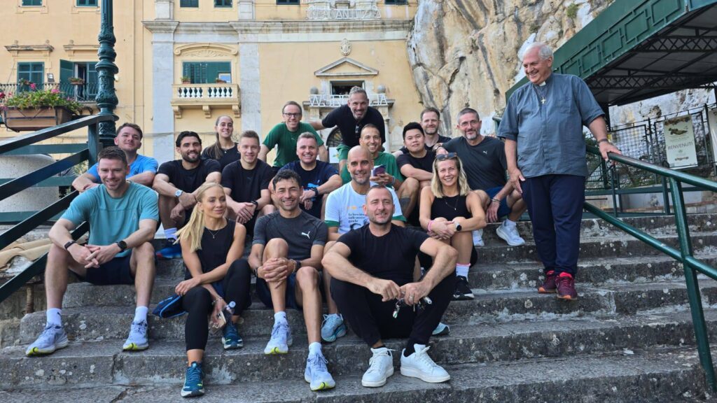 pep guardiola e staff city al santuario di santa rosalia palermo