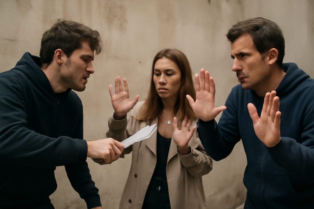 persona minaccia con coltello