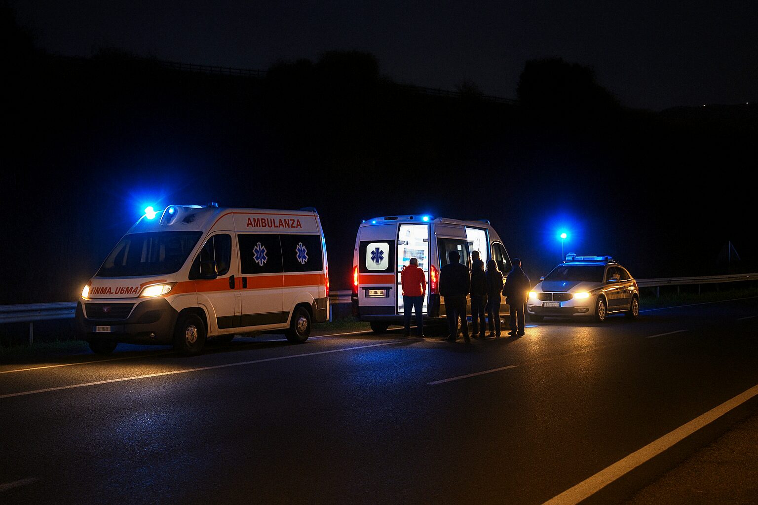 polizia stradale ambulanze notte