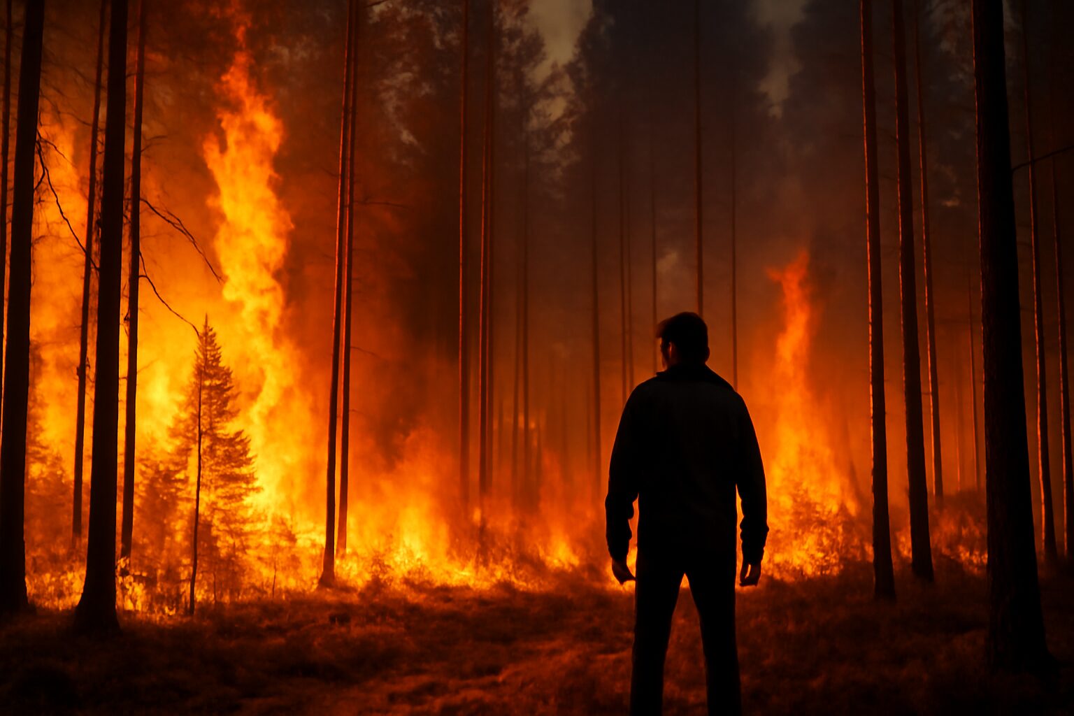 uomo appicca fuoco e provoca incendio