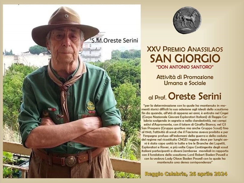 2024 - La Targa Premio Anassilaos di Reggio C assegnata O Serini 26apr2024