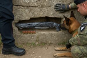 fucile in un muro
