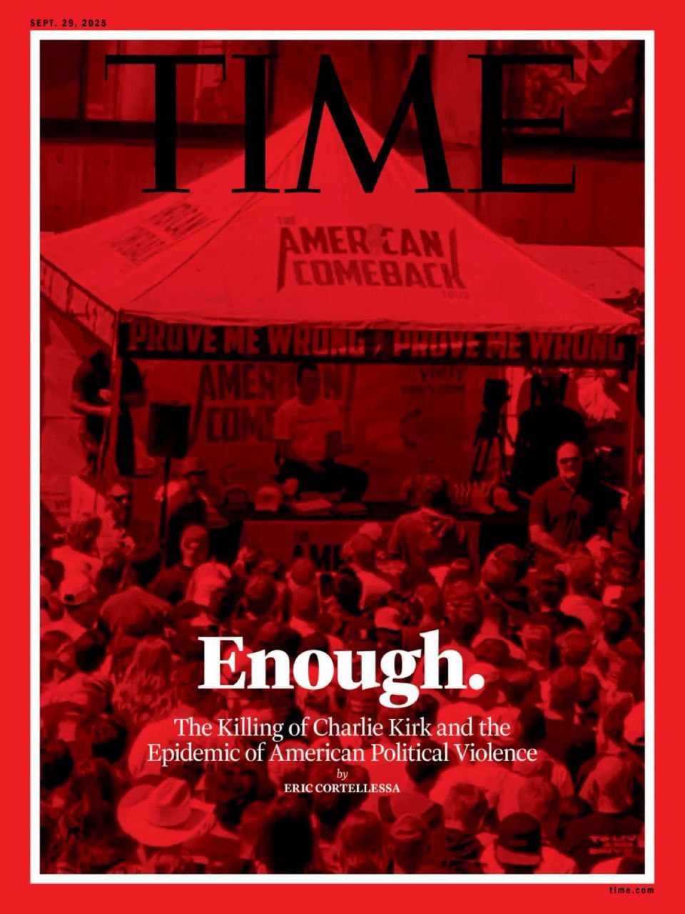 Copertina Times morte Charlie Kirk