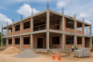 Edificio in costruzione cantiere