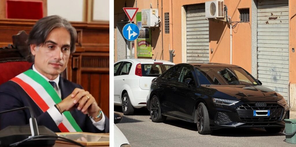 Falcomatà auto parcheggiata contromano