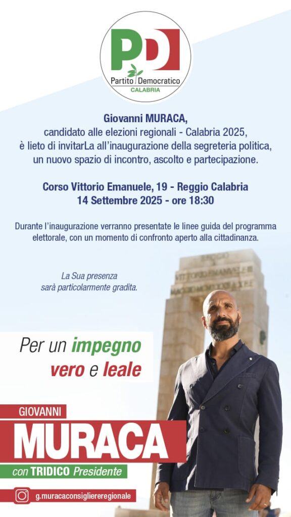 Locandina inaugurazione segreteria politica Giovanni Muraca (1)
