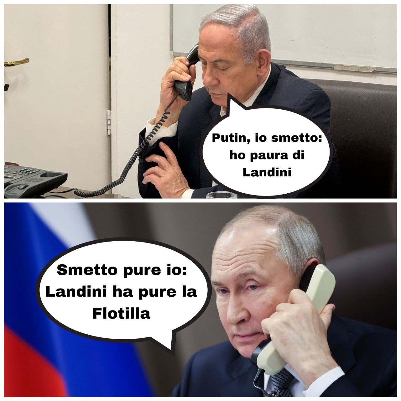 Meme Landini Netanyahu Putin