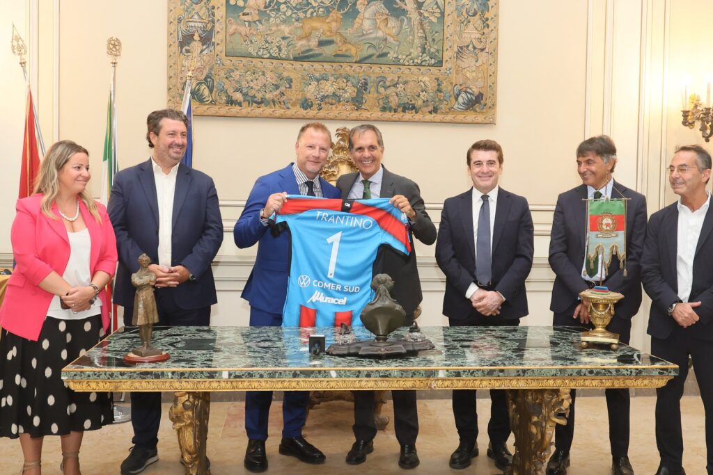 Presentazione del Catania al Comune Grella e Trantino