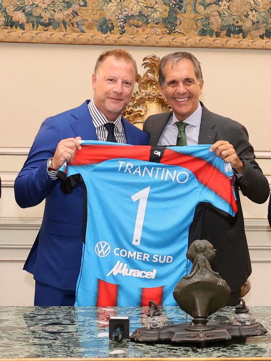 Presentazione del Catania al Comune Grella e Trantino