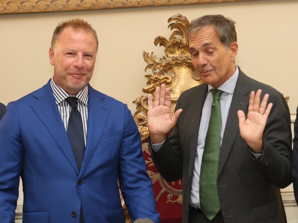 Presentazione del Catania al Comune Grella e Trantino