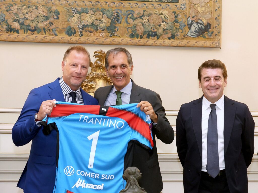 Presentazione del Catania al Comune Grella e Trantino