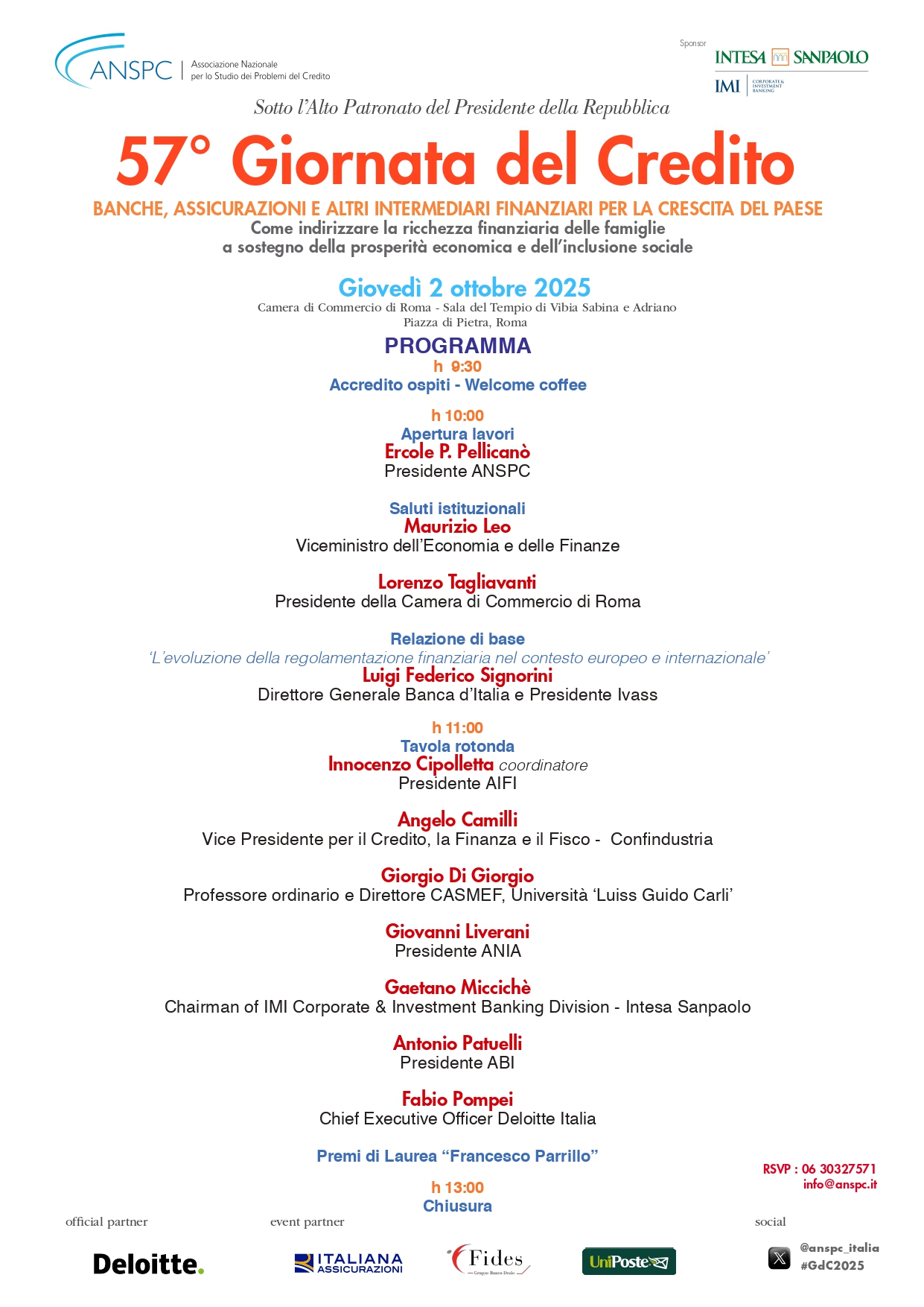 Programma 57° Giornata del Credito