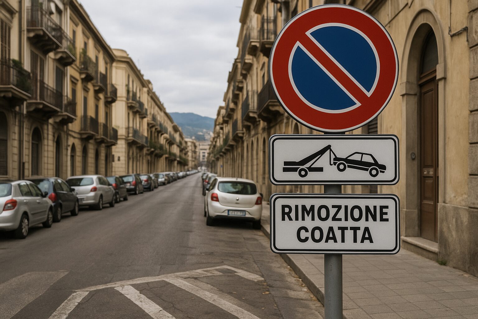 cartello diveto di sosta rimozione