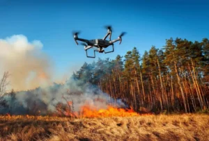 drone e incendio