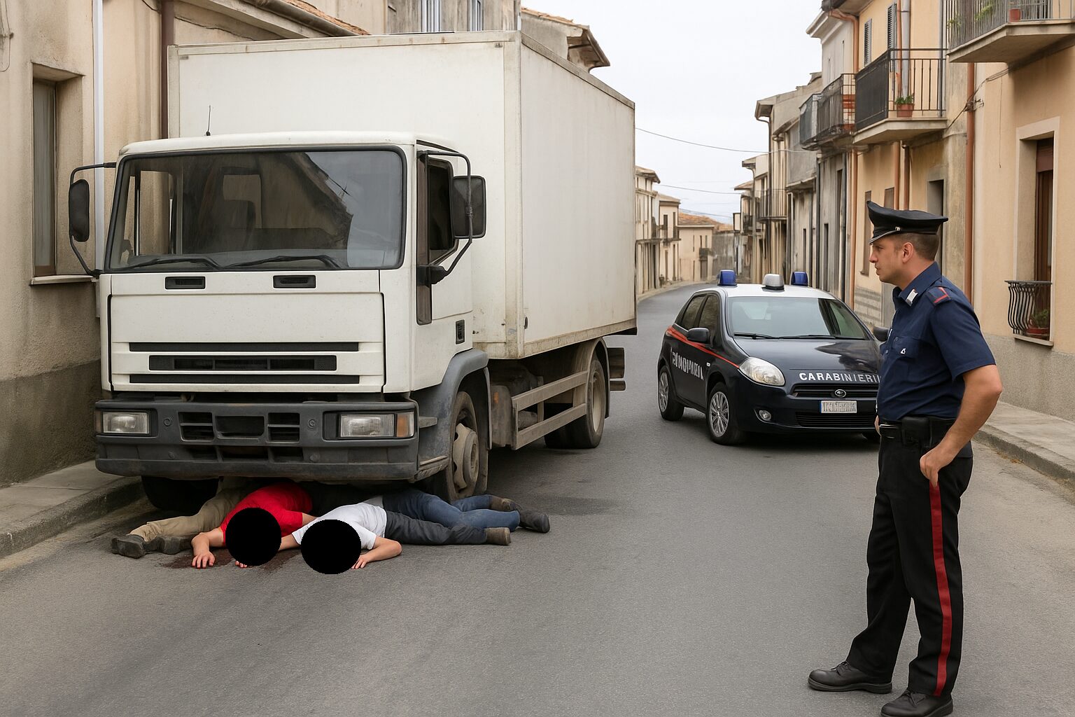 persone schiacciate da un camion