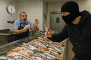 rapina pescheria con siringa