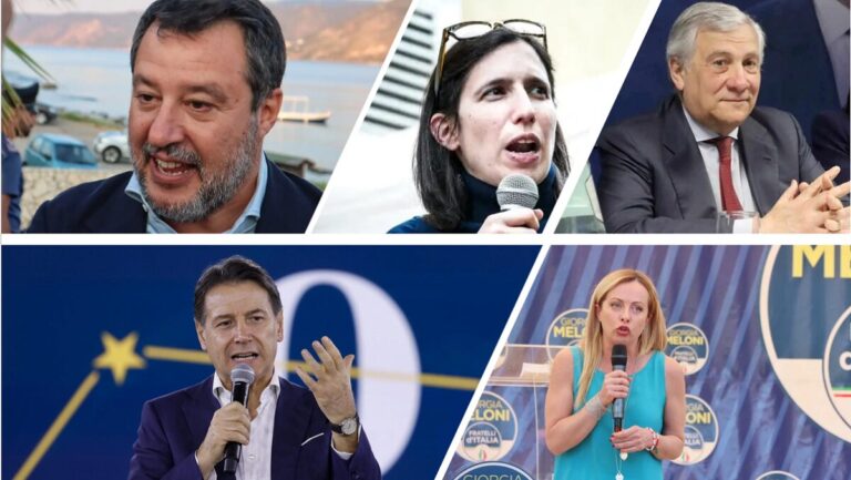 salvini, conte, meloni, tajani, schlein