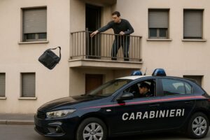 uomo lancia borsello con droga dal balcone carabinieri