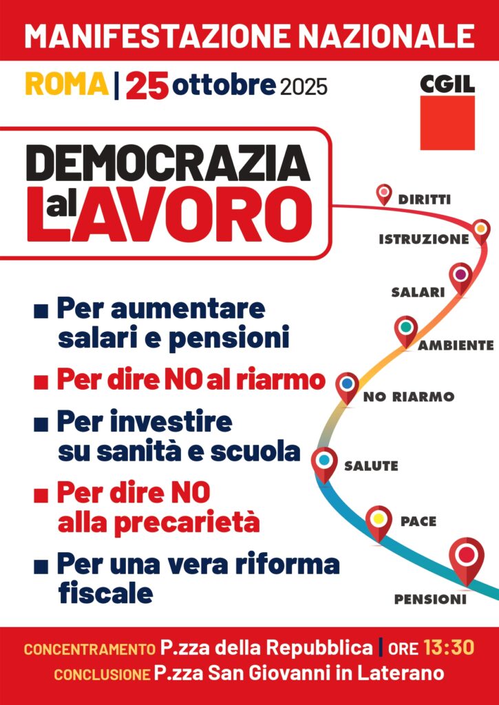 democrazia al lavoro locandina manifestazione