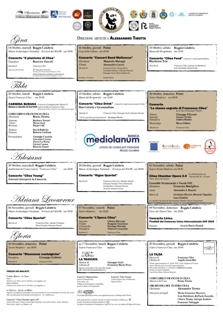 Cilea Opera Festival Programma 2025
