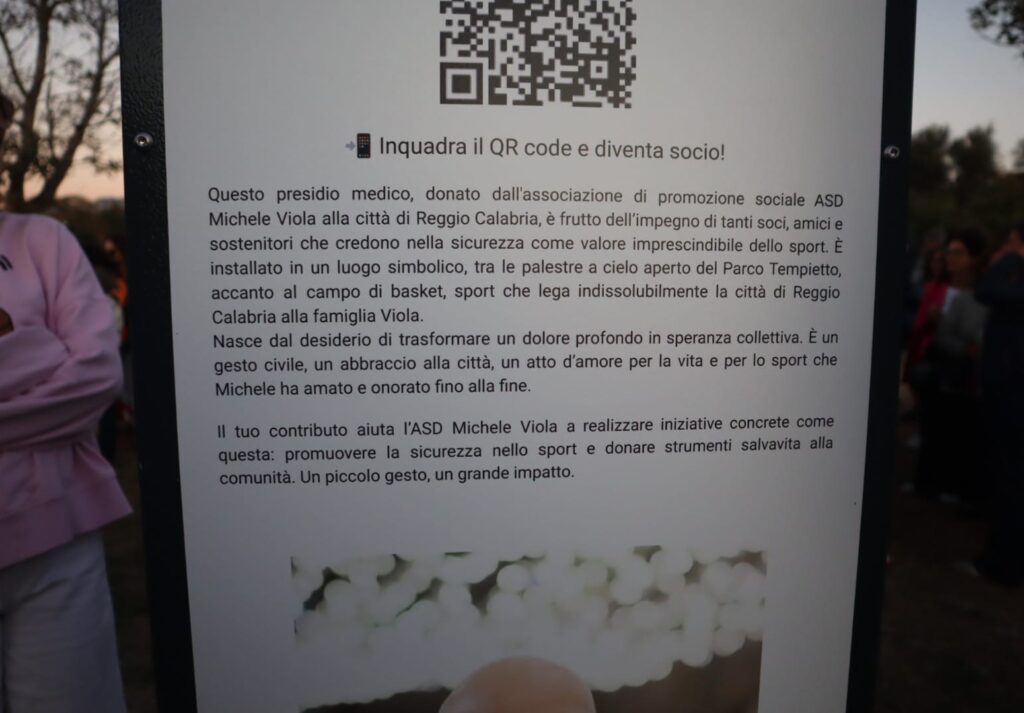 Defibrillatore Michele Viola Campo Kobe e Gianna Bryant Tempietto